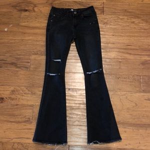 Kids girls black flare jeans